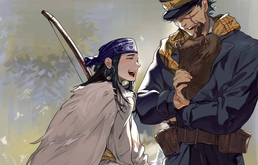 sugimoto saichi and asirpa (golden kamuy) drawn by luke_skyfaller