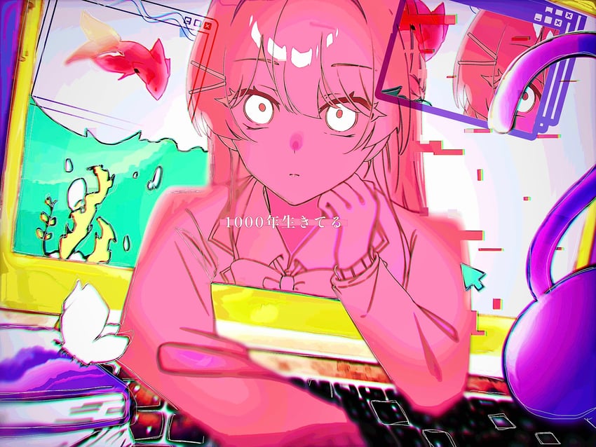 tsukino mito (nijisanji and 1 more) drawn by iroha_(iroha_xox_)