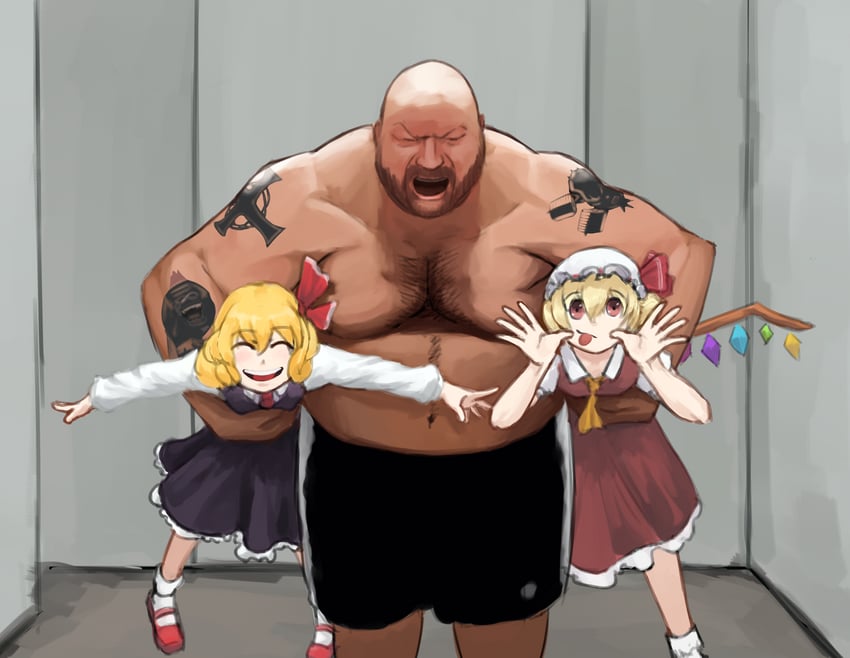 flandre scarlet, rumia, and kyriakos kapakoulakis (touhou and 1 more) drawn by meeshammybr