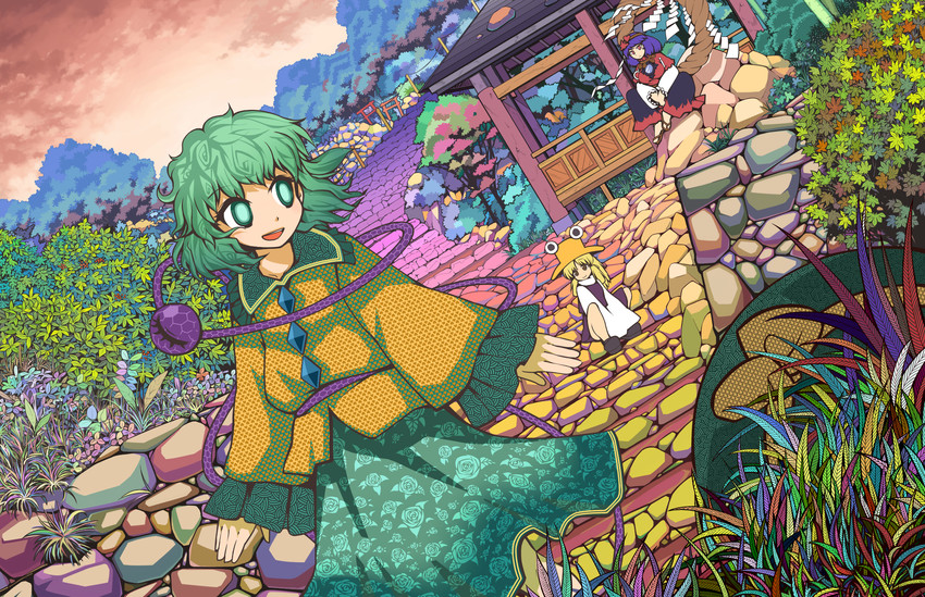 komeiji koishi, moriya suwako, and yasaka kanako (touhou) drawn by kyoro_(asdfg-hjkl)