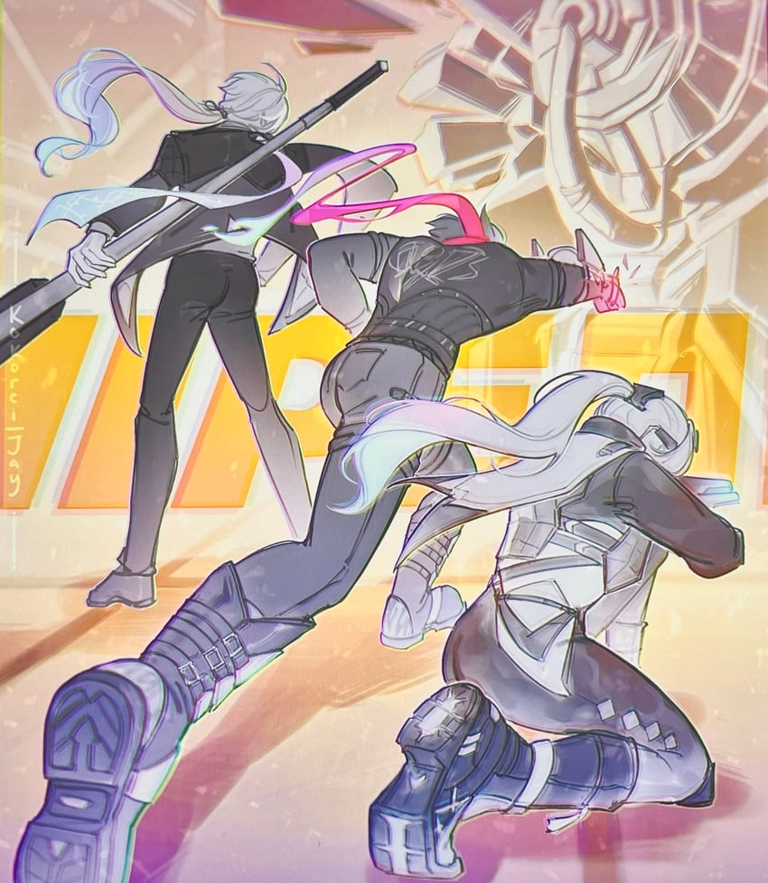 lighter, trigger, and hugo vlad (zenless zone zero) drawn by kokorei_jay