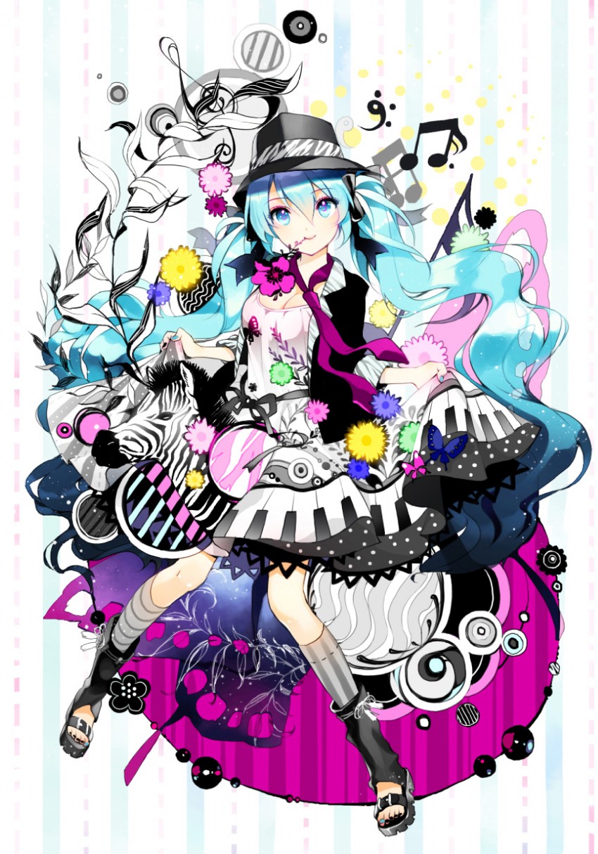 hatsune miku (vocaloid and 1 more) drawn by cherrypin