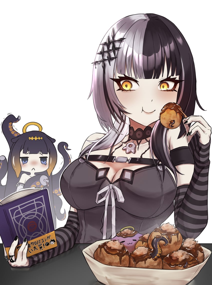 ninomae ina'nis, shiori novella, takodachi, and ao-chan (hololive and 1 more) drawn by genokong