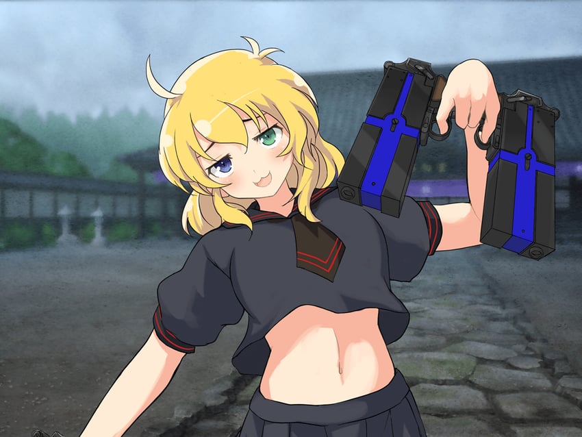 ryouna (senran kagura and 2 more) drawn by yaegashi_nan