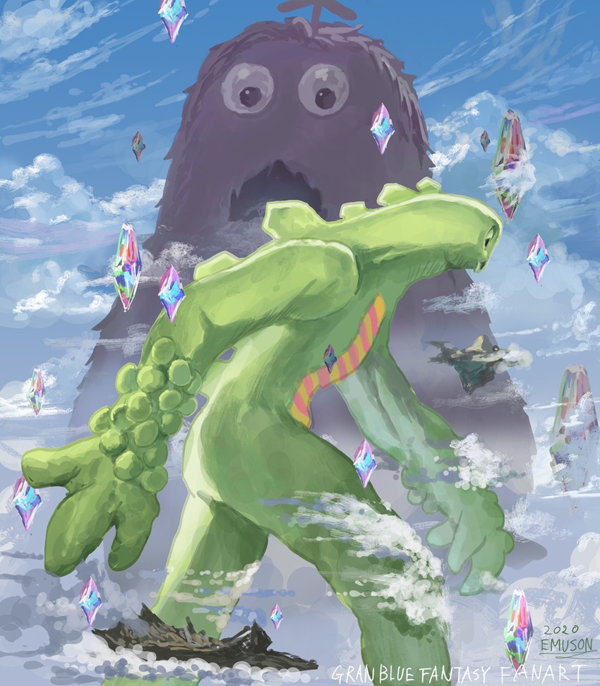 gachapin and mukku (granblue fantasy and 1 more) drawn by emuson