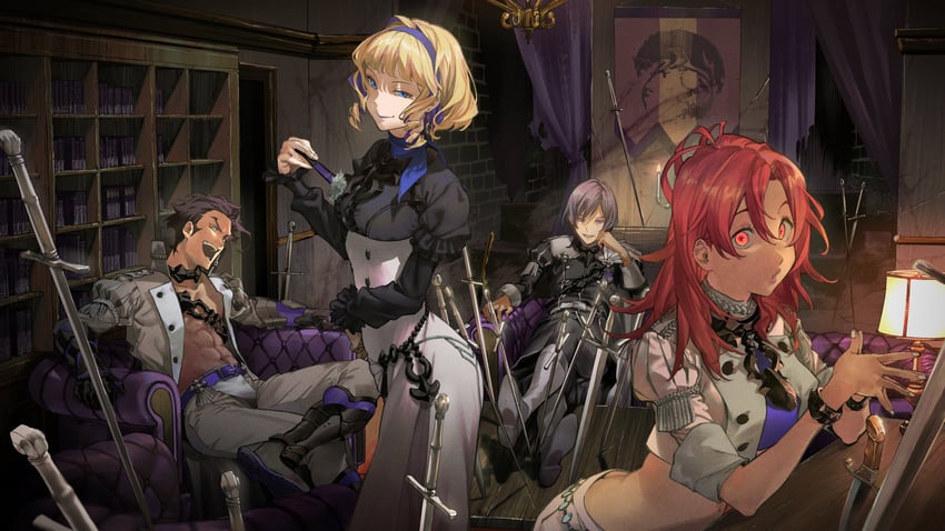 constance von nuvelle, hapi, yuri leclerc, and balthus von albrecht (fire emblem and 1 more) drawn by matsuura_kento
