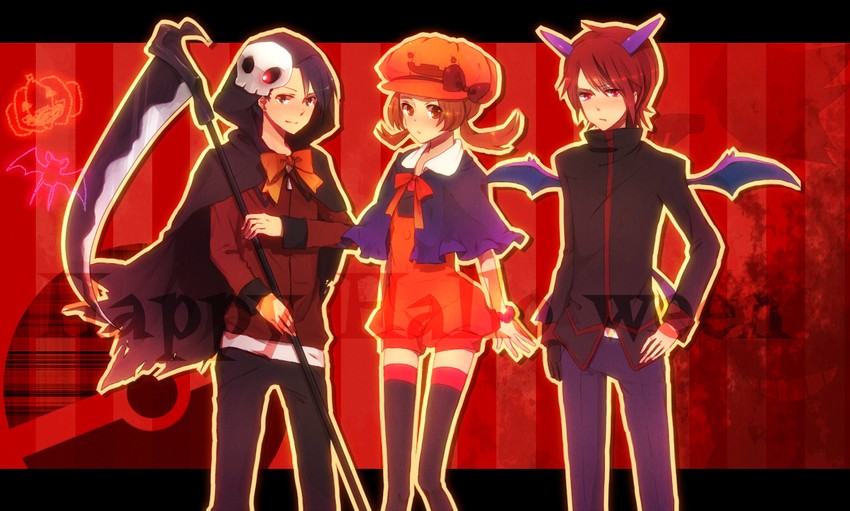 ethan, lyra, gengar, silver, haunter, and 3 more (pokemon and 1 more) drawn by kurosujuu
