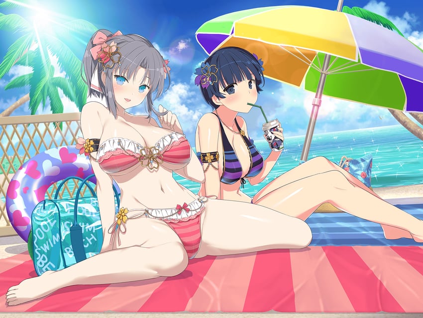 yumi and yozakura (senran kagura and 2 more) drawn by yaegashi_nan