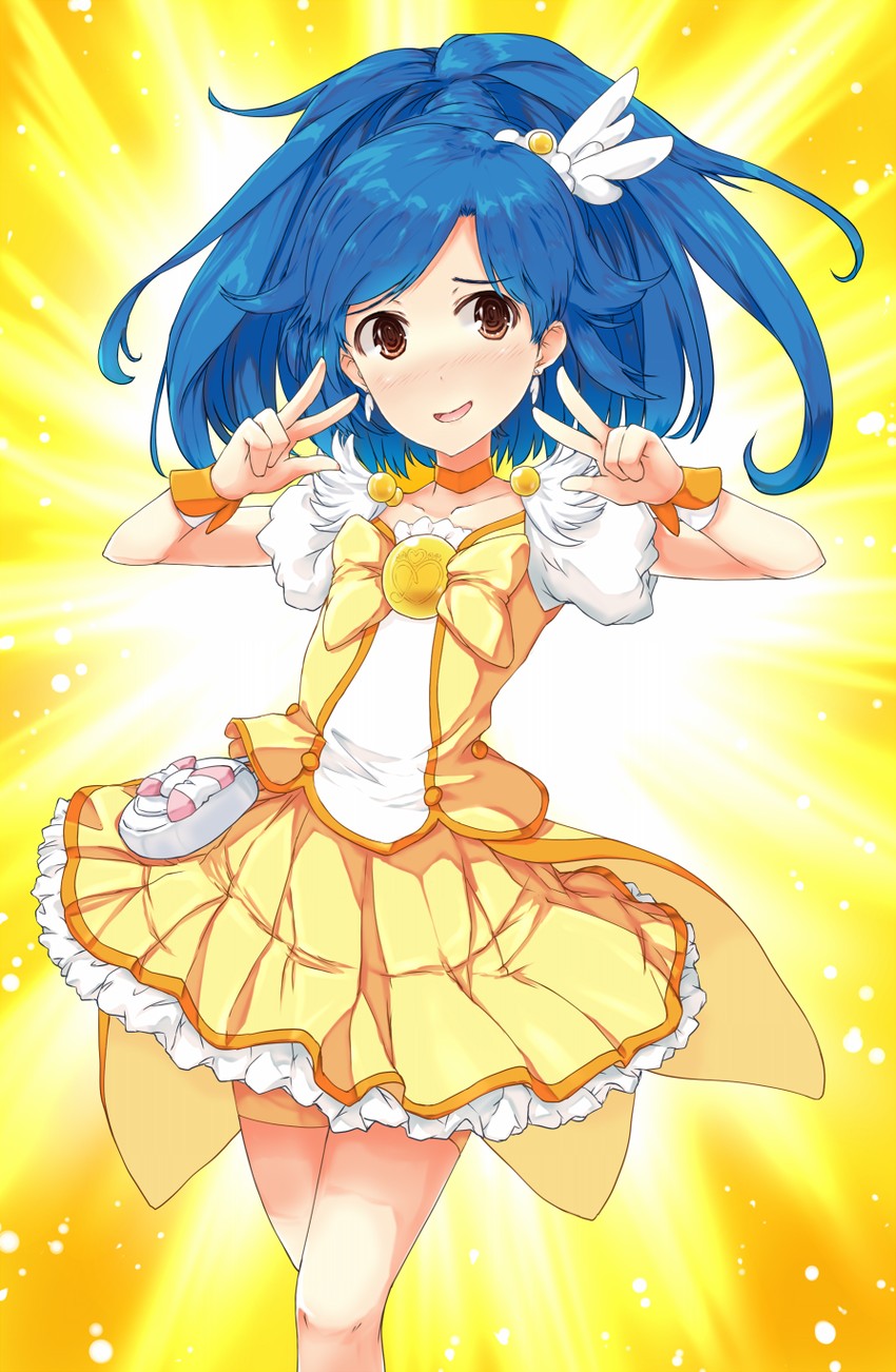 kisaragi chihaya and cure peace (idolmaster and 2 more) drawn by asterisk_(asterism)