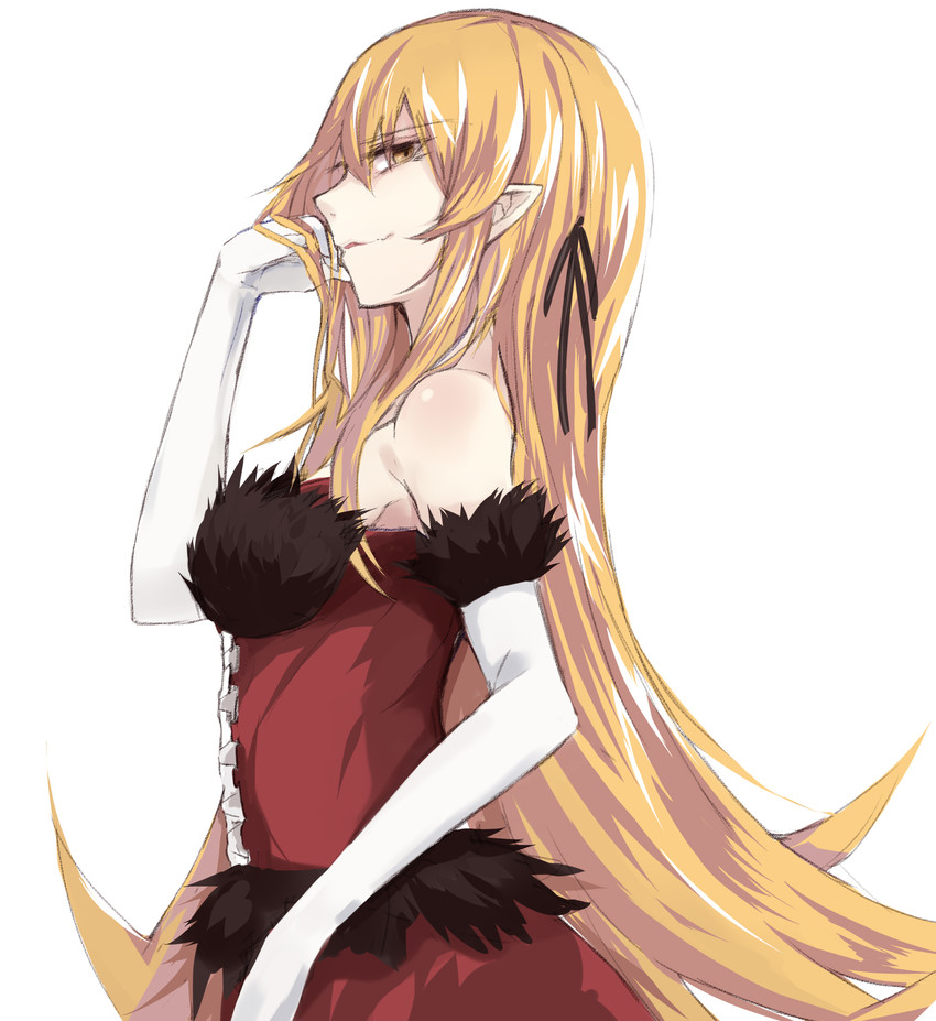 oshino shinobu and kiss-shot acerola-orion heart-under-blade (monogatari) drawn by kou_mashiro