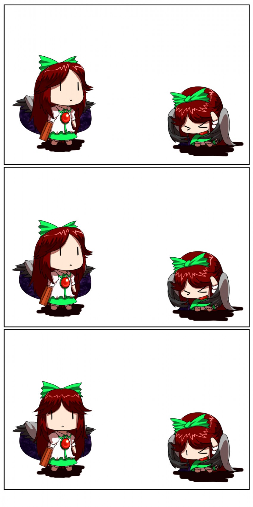 reiuji utsuho and jittoku seigyobou unyuho (touhou and 1 more) drawn by hanrei_(dqncncilust)