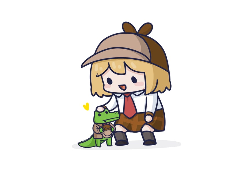 watson amelia, smol ame, and investigator (hololive and 1 more) drawn by phdpigeon