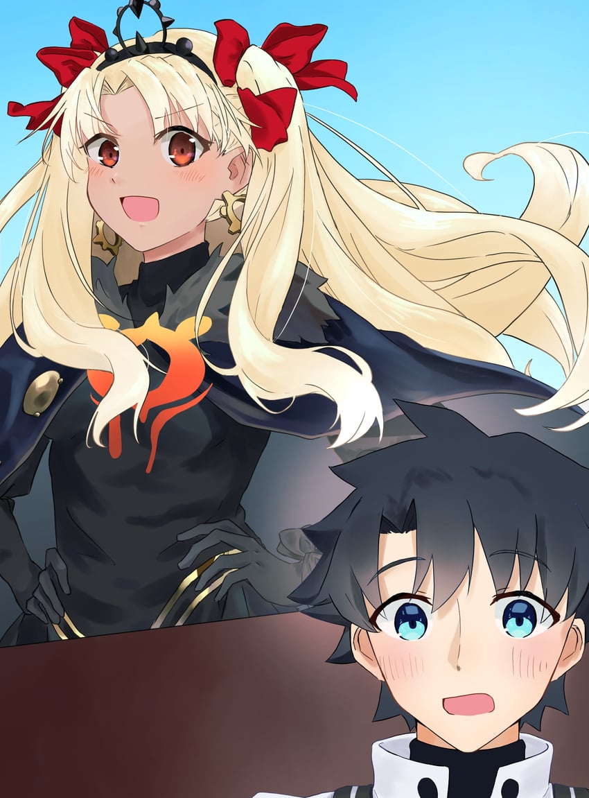 fujimaru ritsuka, ereshkigal, and ereshkigal alter (fate and 1 more) drawn by umeboshi_disk
