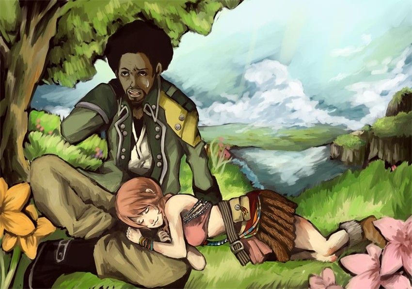 oerba dia vanille and sazh katzroy (final fantasy and 1 more) drawn by sharnee