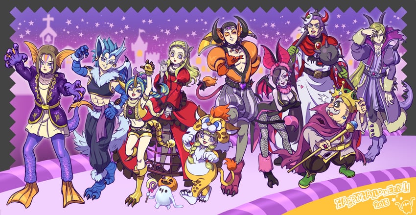 hero, martina, camus, veronica, senya, and 10 more (dragon quest and 1 more) drawn by janis_(hainegom)