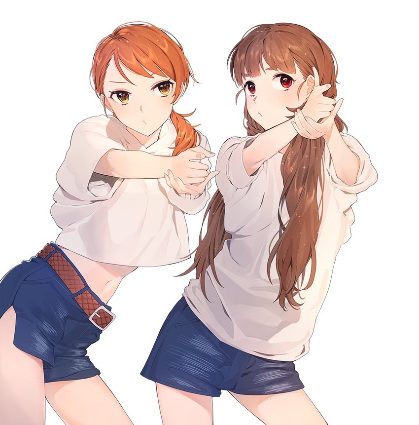 hojo karen and kamiya nao (idolmaster and 1 more) drawn by 14_(vision5032)