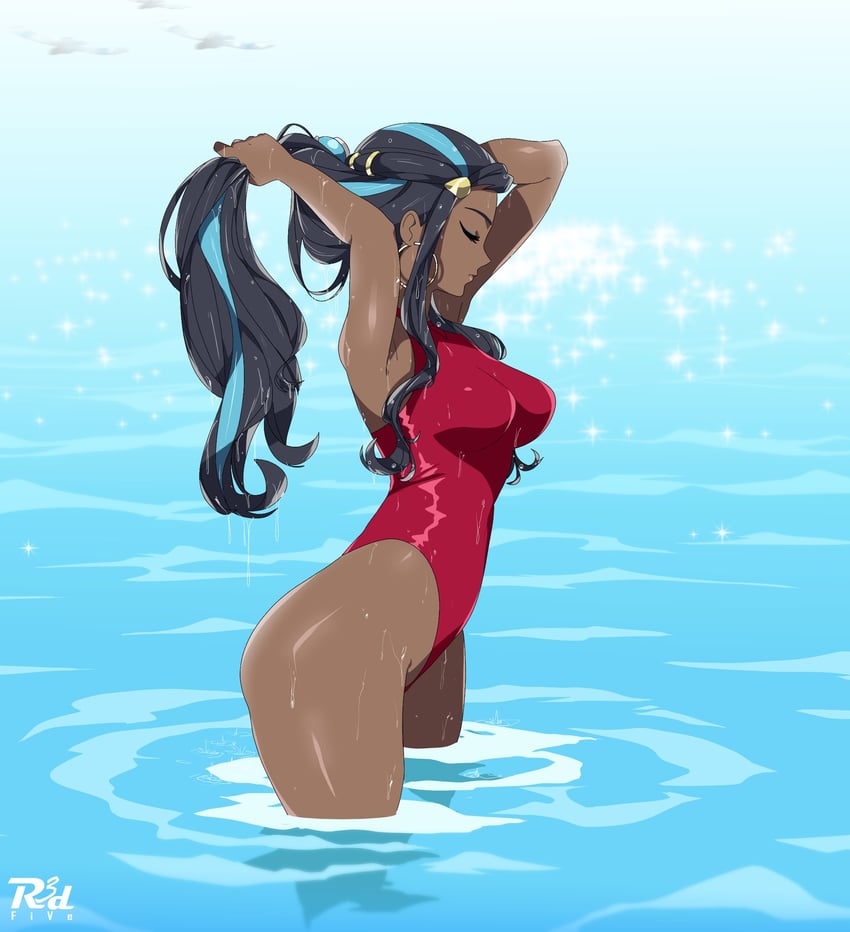 nessa and wingull (pokemon and 1 more) drawn by r3dfive