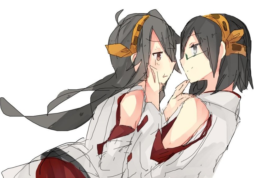 haruna and kirishima (kantai collection) drawn by rn_(radon'ya)