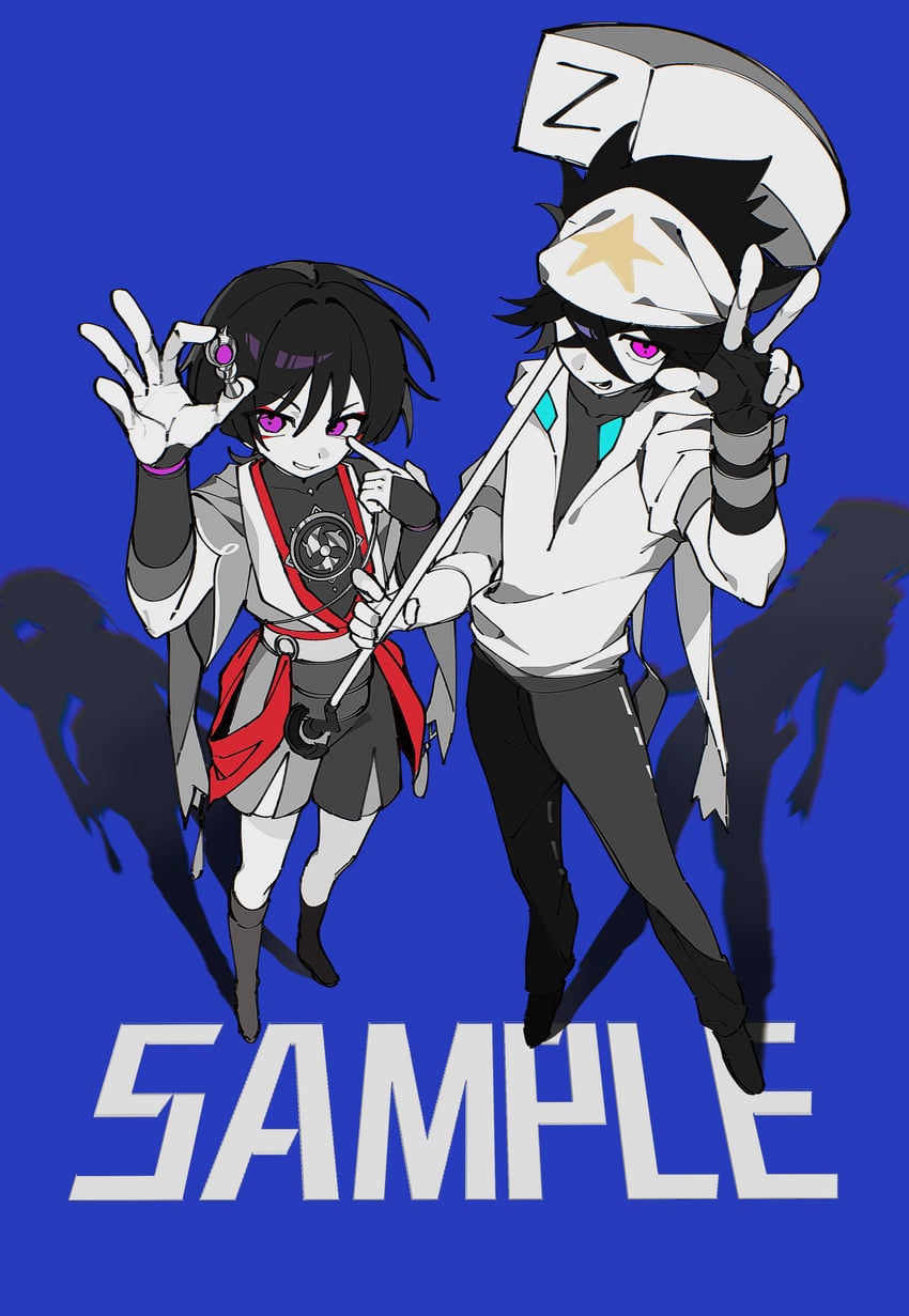 scaramouche and ray (genshin impact and 1 more) drawn by detllou12781