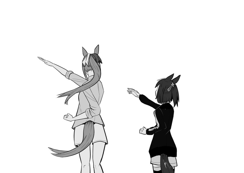 kitasan black and sakura bakushin o (umamusume) drawn by itirinasi