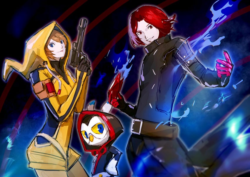 kamishiro nagisa, arai motoha, wonder, and lufel (persona and 2 more) drawn by rae_ariadne