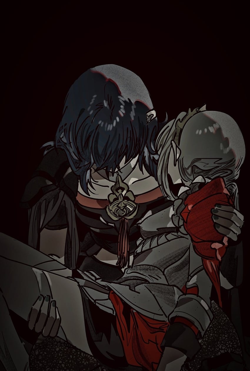 female byleth and edelgard von hresvelg (fire emblem and 2 more) drawn by sanya_(hwanmul)