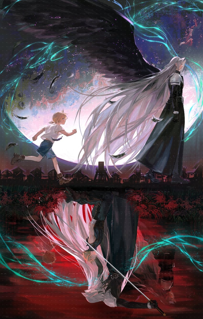 cloud strife and sephiroth (final fantasy and 2 more) drawn by kiyomitsu_yari
