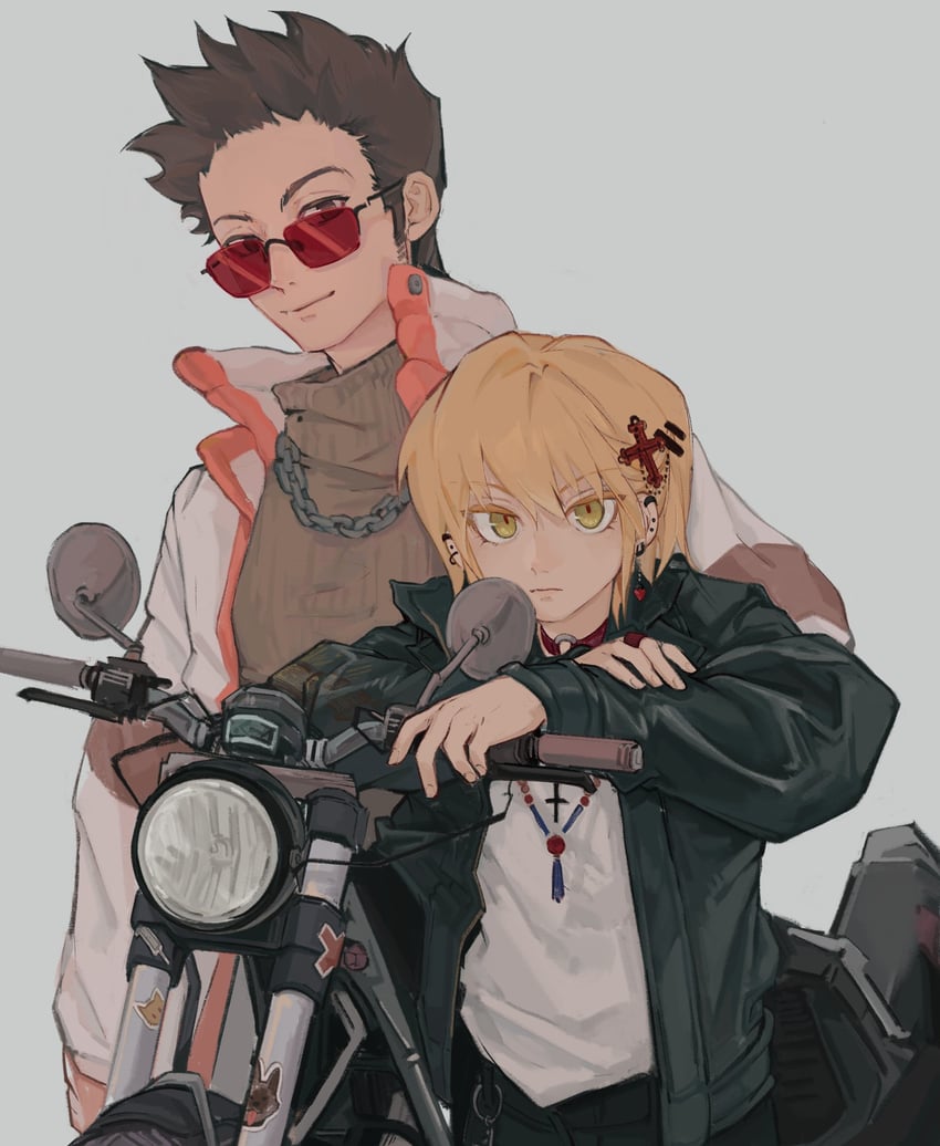 kurapika and leorio paladiknight (hunter x hunter) drawn by ik18166181ik