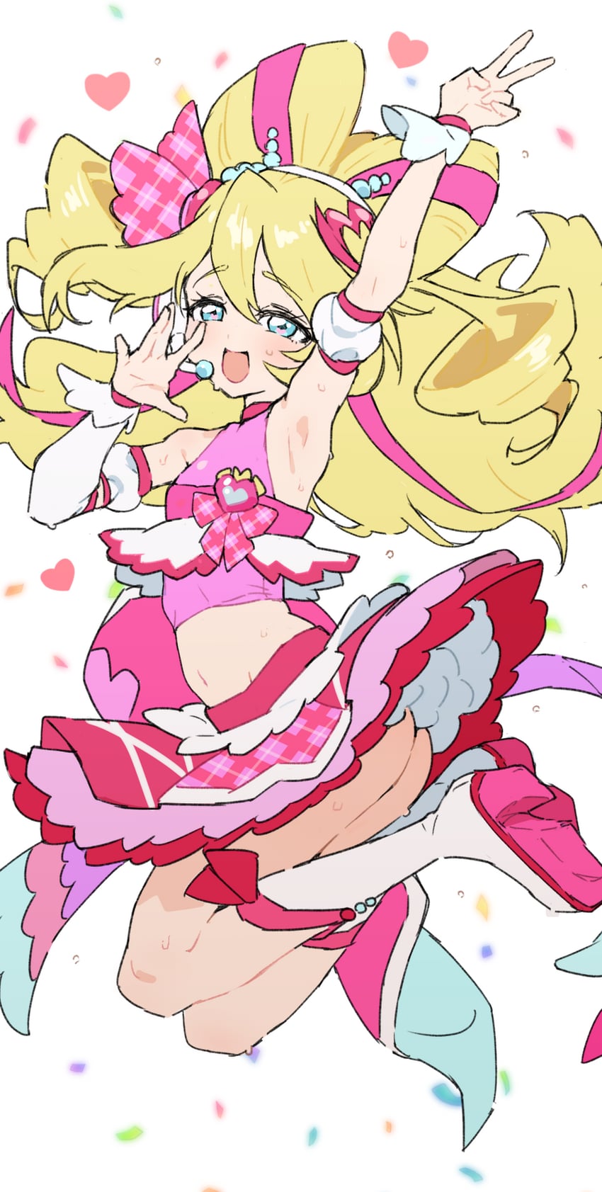 sakura uta and cure idol (precure and 1 more) drawn by mo_(boo1719501boo)
