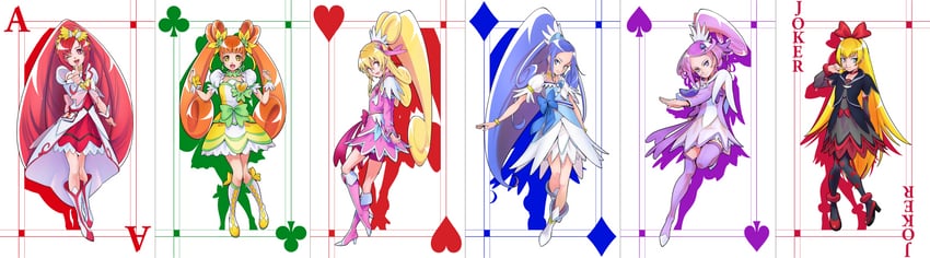 hishikawa rikka, aida mana, kenzaki makoto, yotsuba alice, cure heart, and 6 more (precure and 1 more) drawn by nukosann