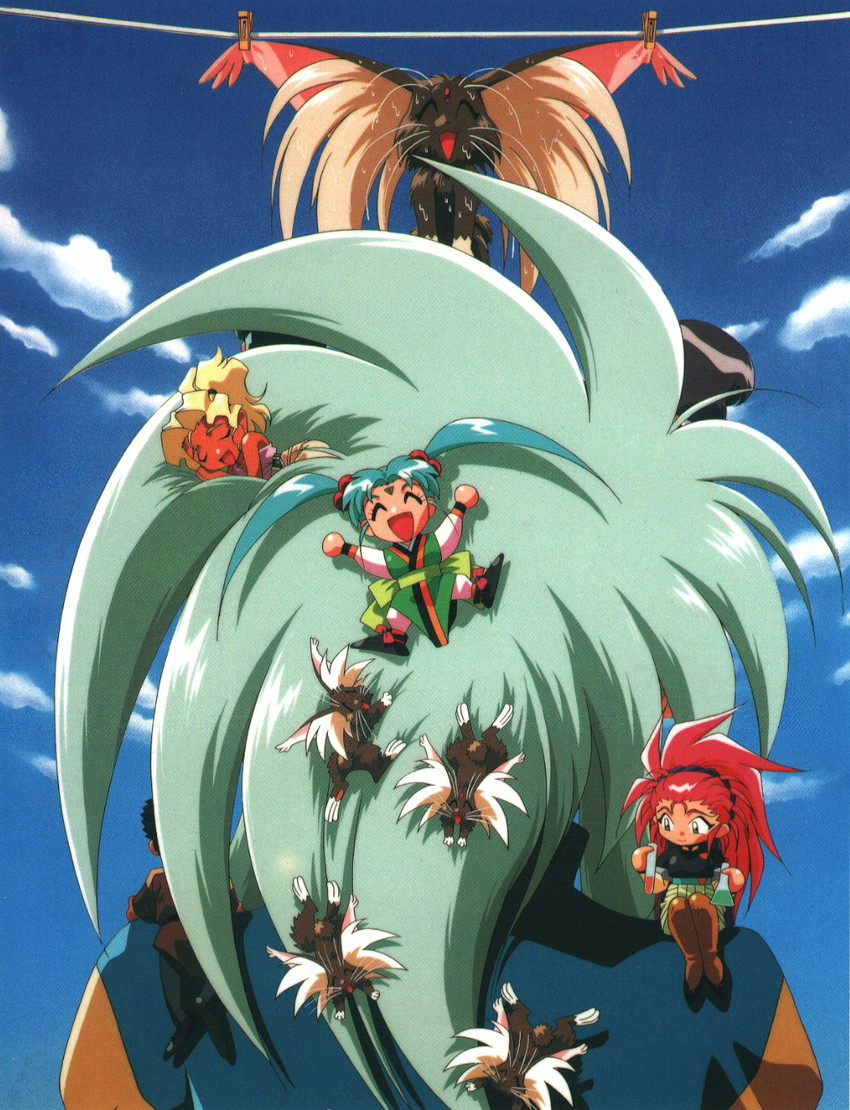 ryouko, masaki sasami jurai, kuramitsu mihoshi, masaki aeka jurai, ryou-ouki, and 2 more (tenchi muyou!)