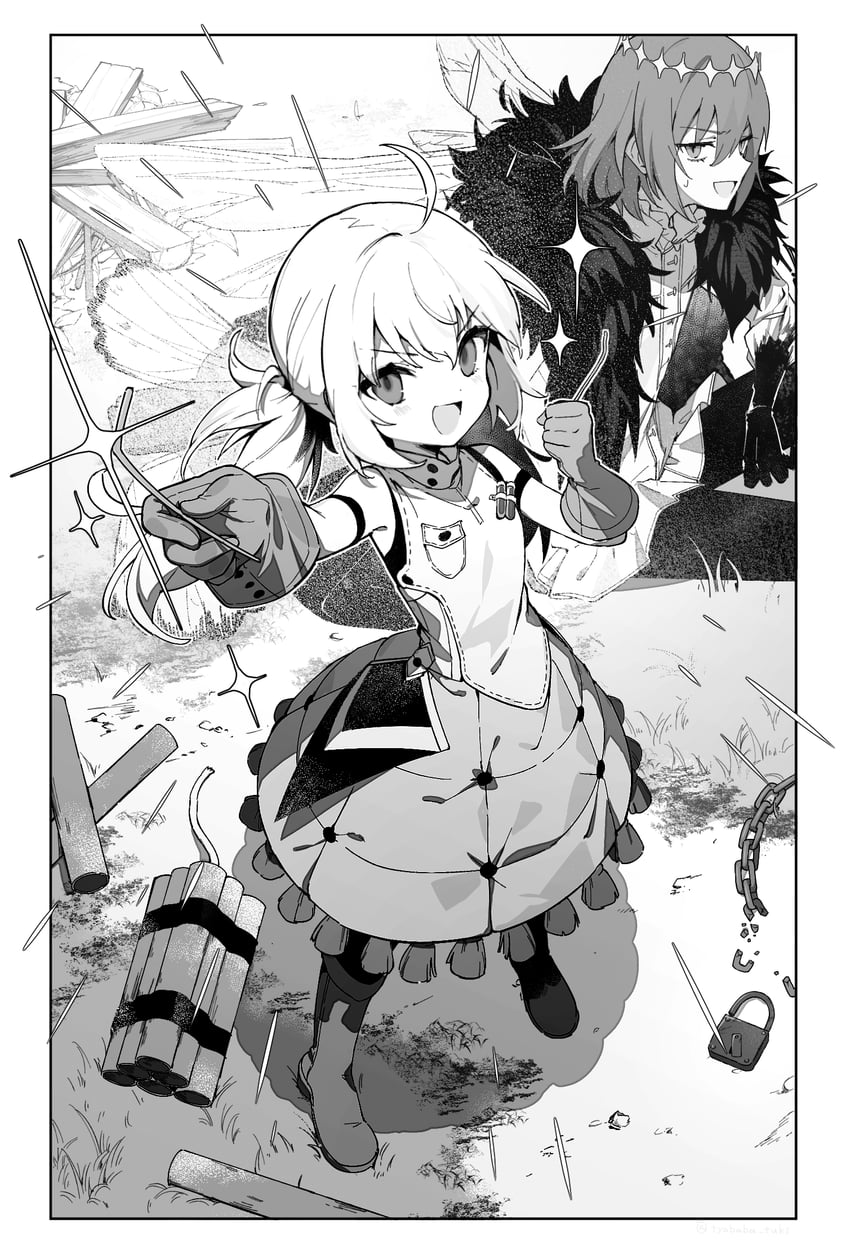 artoria pendragon, artoria caster, and oberon (fate and 1 more) drawn by yuui1994