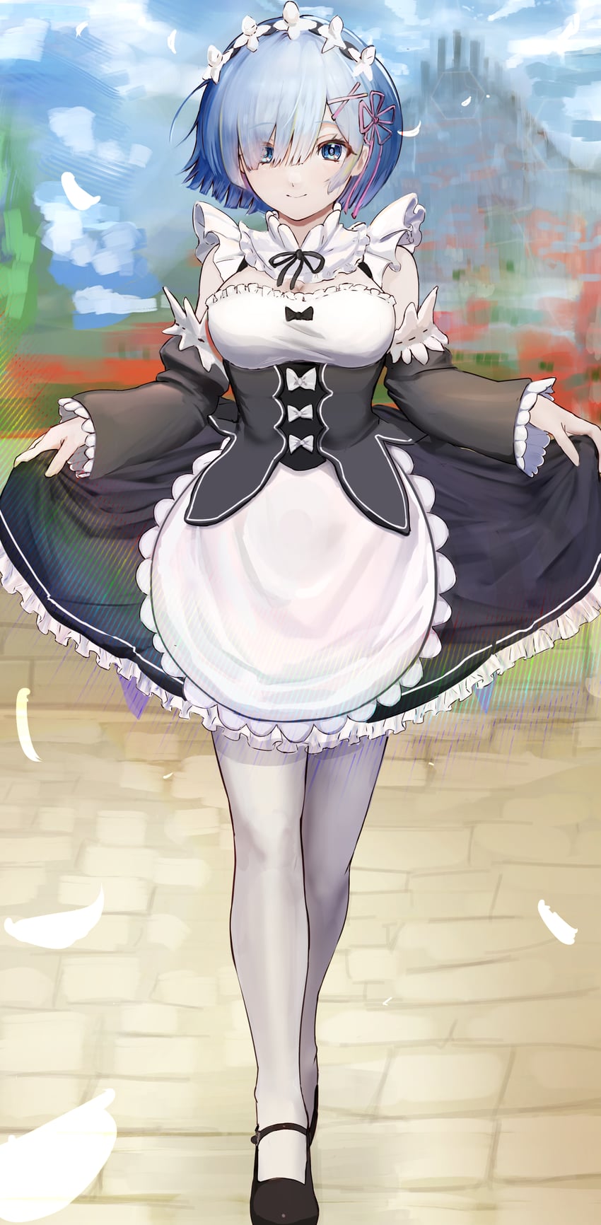 rem (re:zero kara hajimeru isekai seikatsu) drawn by cafenami