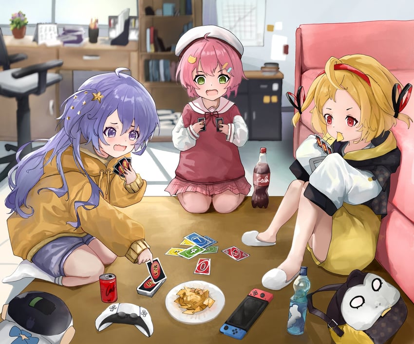 sakura miko, moona hoshinova, kaela kovalskia, and ckia (hololive and 1 more) drawn by pinnfyn