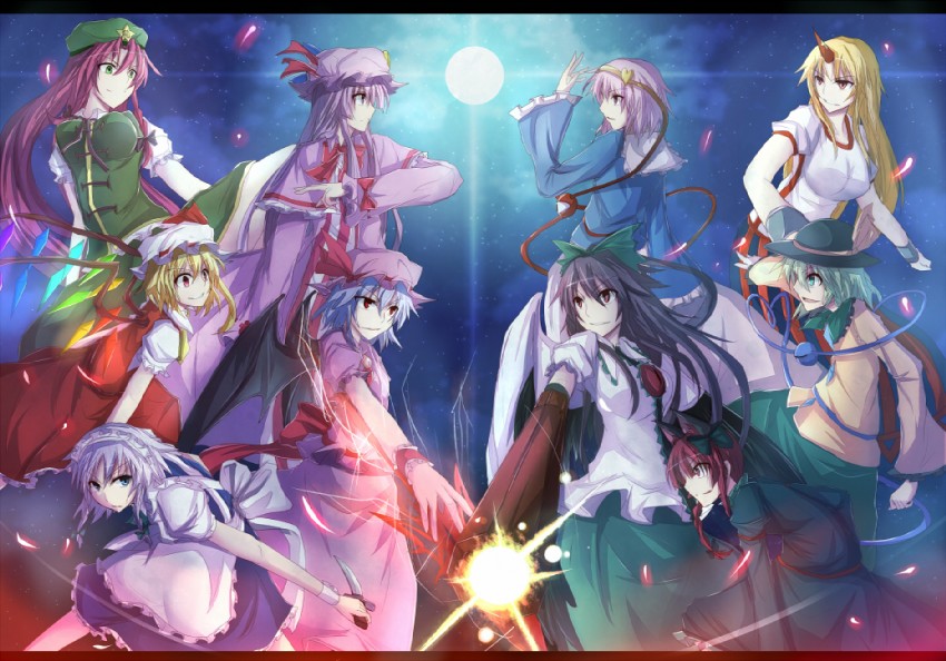 remilia scarlet, flandre scarlet, izayoi sakuya, komeiji koishi, patchouli knowledge, and 5 more (touhou and 1 more) drawn by ram_hachimin