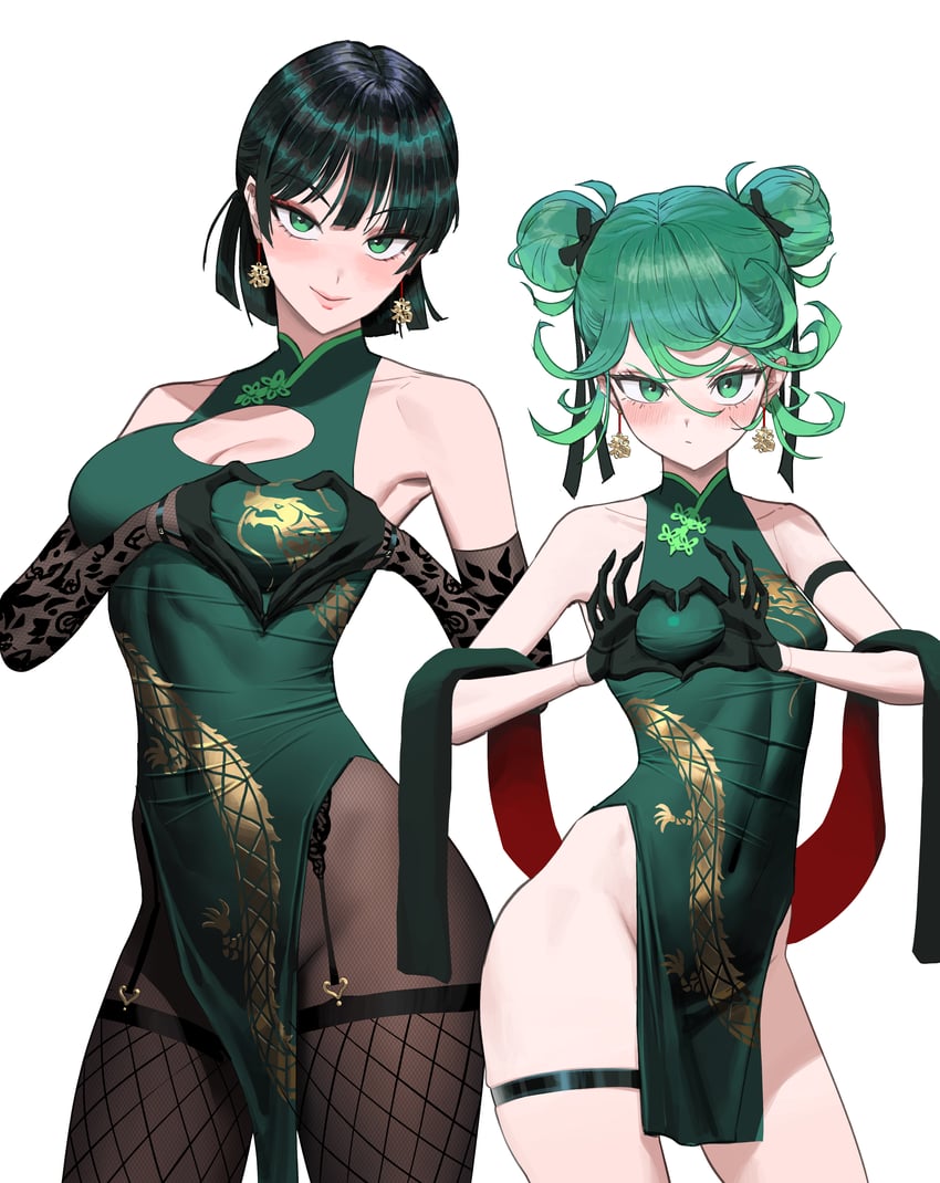 tatsumaki and fubuki (one-punch man) drawn by wonbin_lee