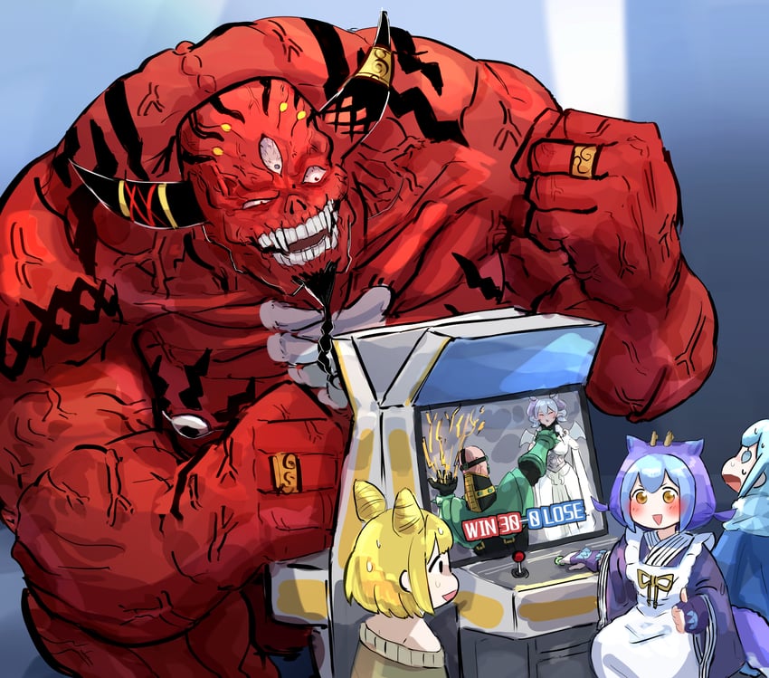 lovely labrynth of the silver castle, laundry dragonmaid, jinzo, witchcrafter potterie, the weather painter snow, and 1 more (yu-gi-oh!) drawn by hatano_kiyoshi