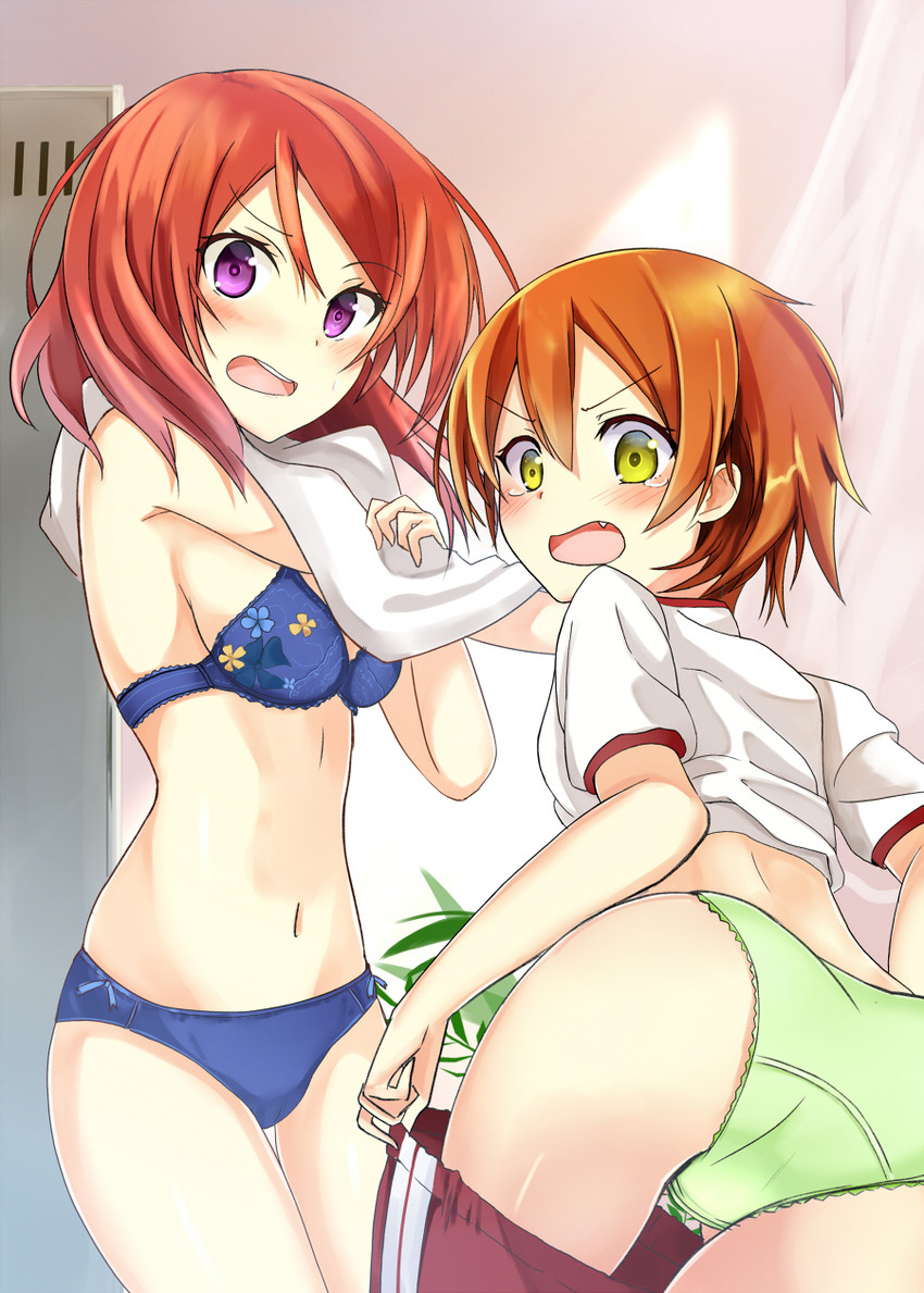 nishikino maki and hoshizora rin (love live! and 1 more) drawn by okutomi_fumi