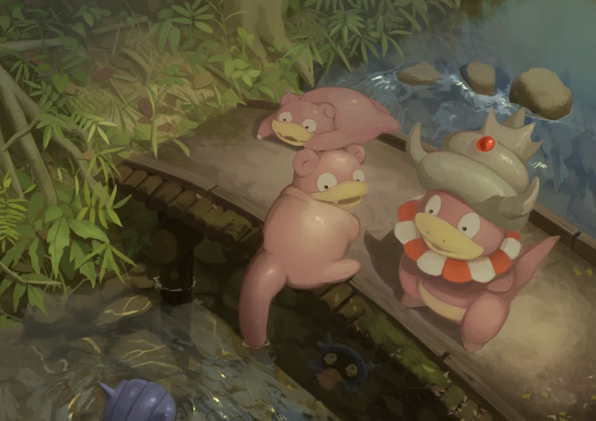 slowpoke, shellder, and slowking (pokemon) drawn by king_joe_(neoroto)
