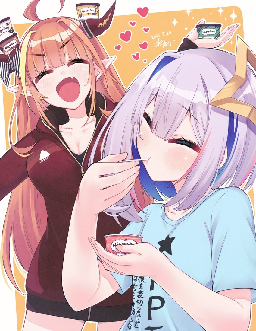 amane kanata and kiryu coco (hololive) drawn by hikawa_shou