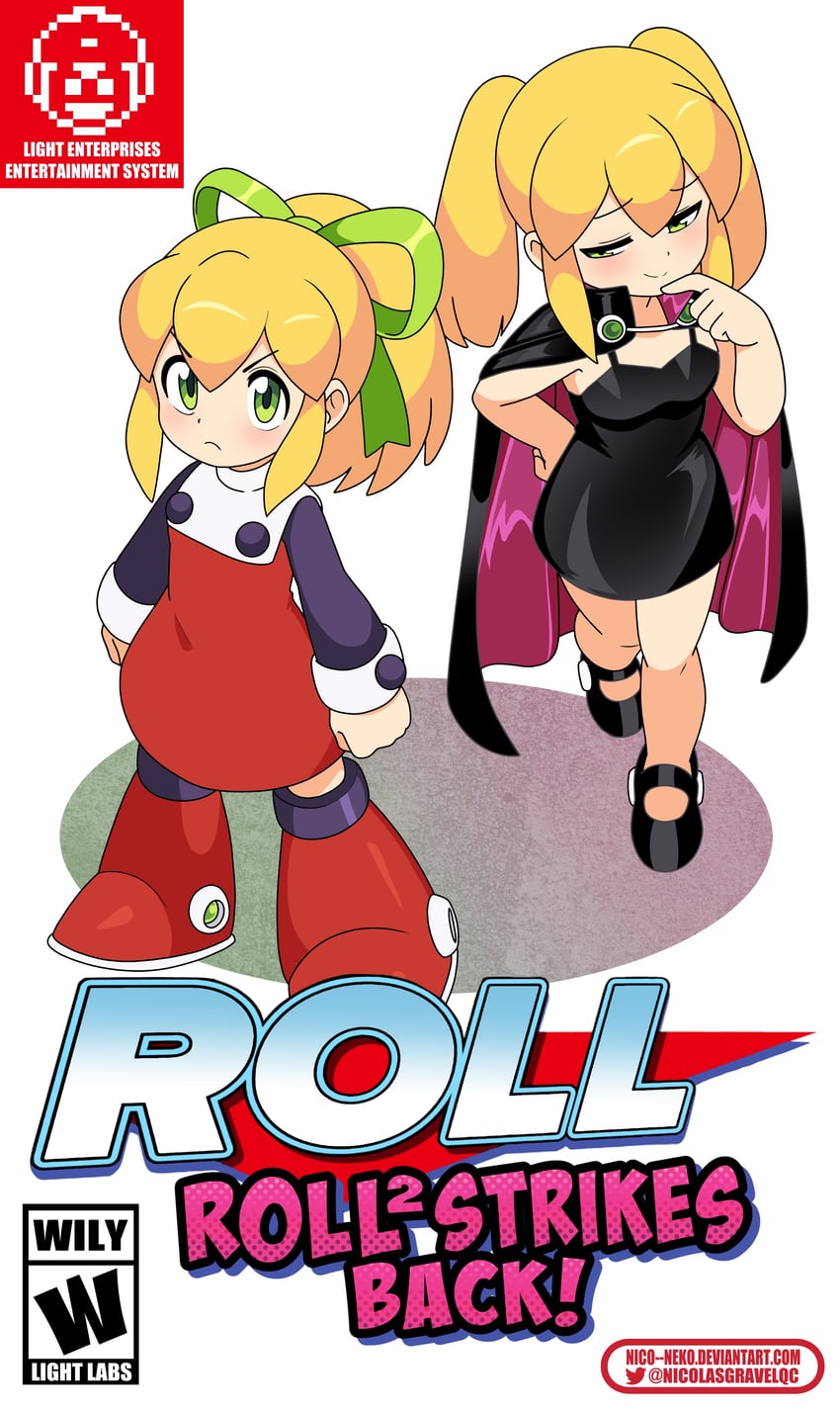 roll (mega man and 1 more) drawn by nico-neko