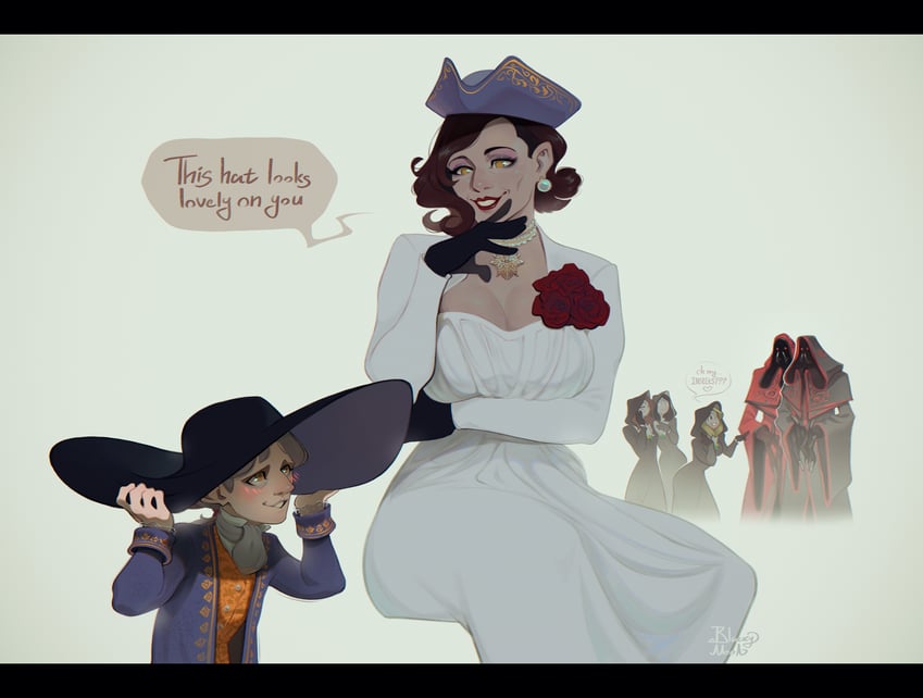 alcina dimitrescu, daniela dimitrescu, bela dimitrescu, cassandra dimitrescu, and ramon salazar (resident evil and 2 more) drawn by pooziqo-royal
