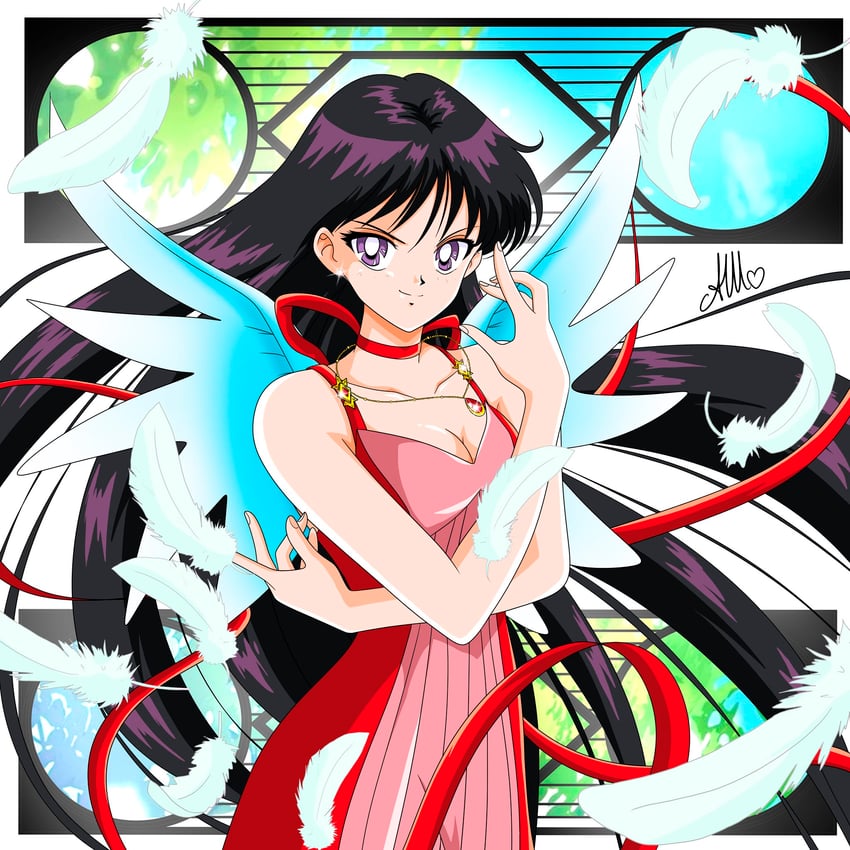 hino rei and princess mars (bishoujo senshi sailor moon) drawn by anello81