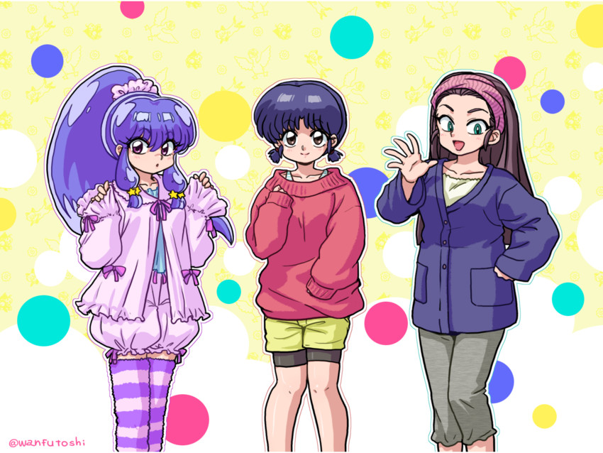 shampoo, tendou akane, and kuonji ukyou (ranma 1/2) drawn by wanta_(futoshi)