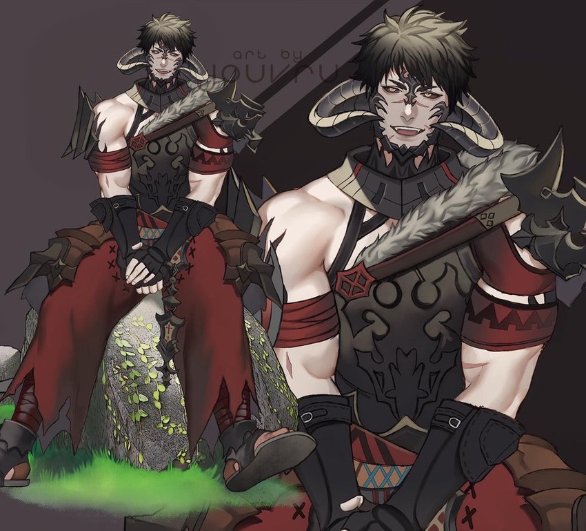 warrior of light (final fantasy and 1 more) drawn by jouvru
