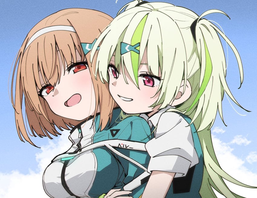 ooshima isuzu and ooshima muua (heaven burns red) drawn by kaki_traveler