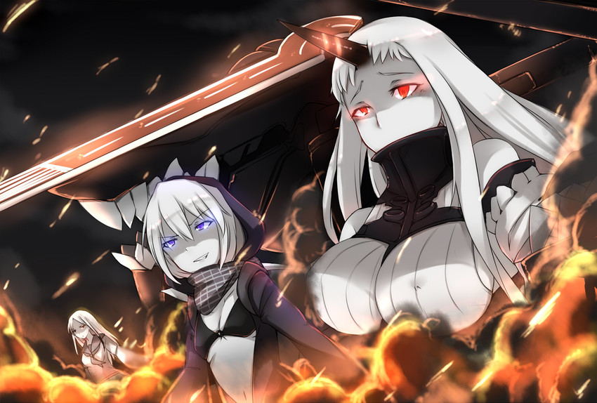 seaport princess, re-class battleship, and ta-class battleship (kantai collection) drawn by ayyh