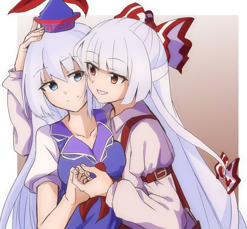 fujiwara no mokou and kamishirasawa keine (touhou) drawn by shinmon_akika