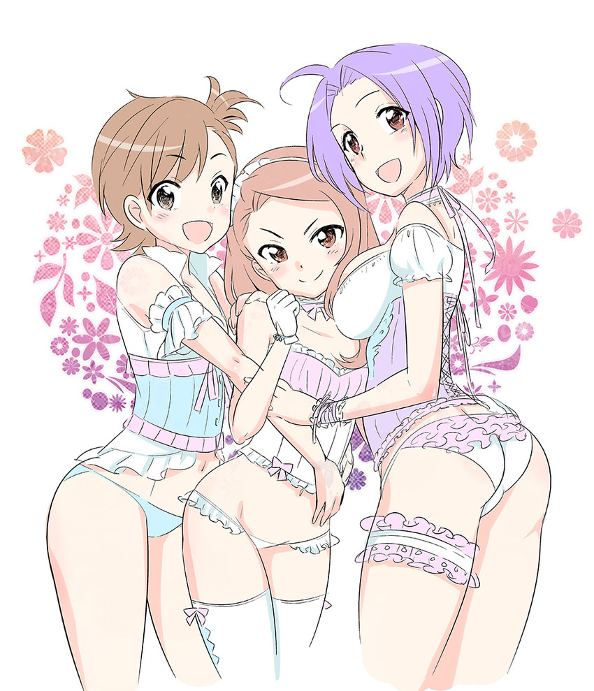 minase iori, miura azusa, and futami ami (idolmaster) drawn by uesugi_kyoushirou