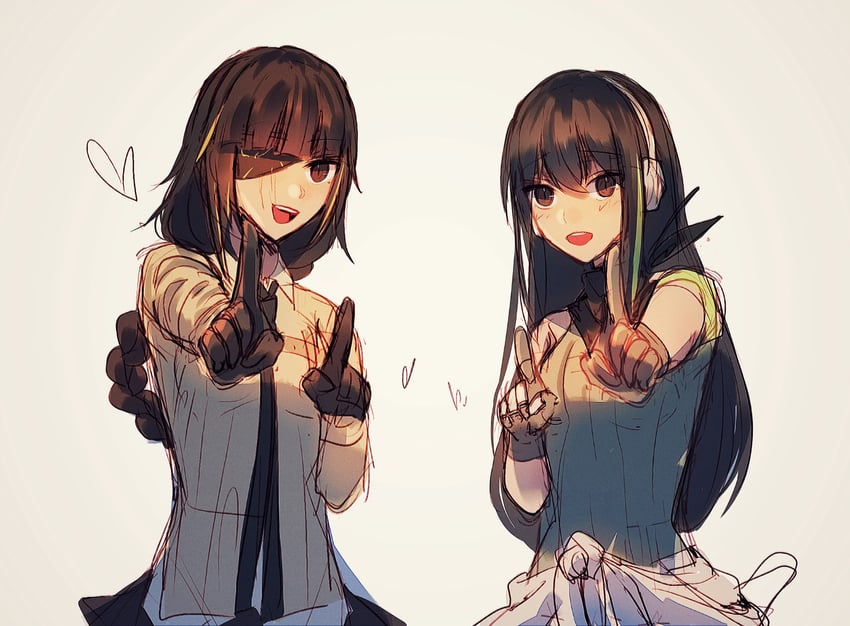 m4a1 and m16a1 (girls' frontline) drawn by xanax025